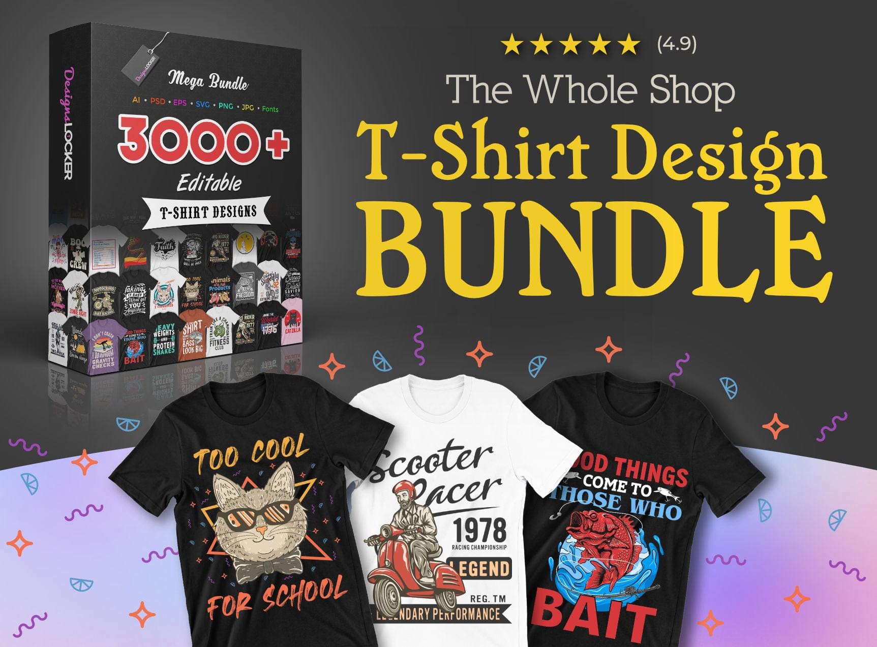 T- Shirt Design Mega bundle 2024
